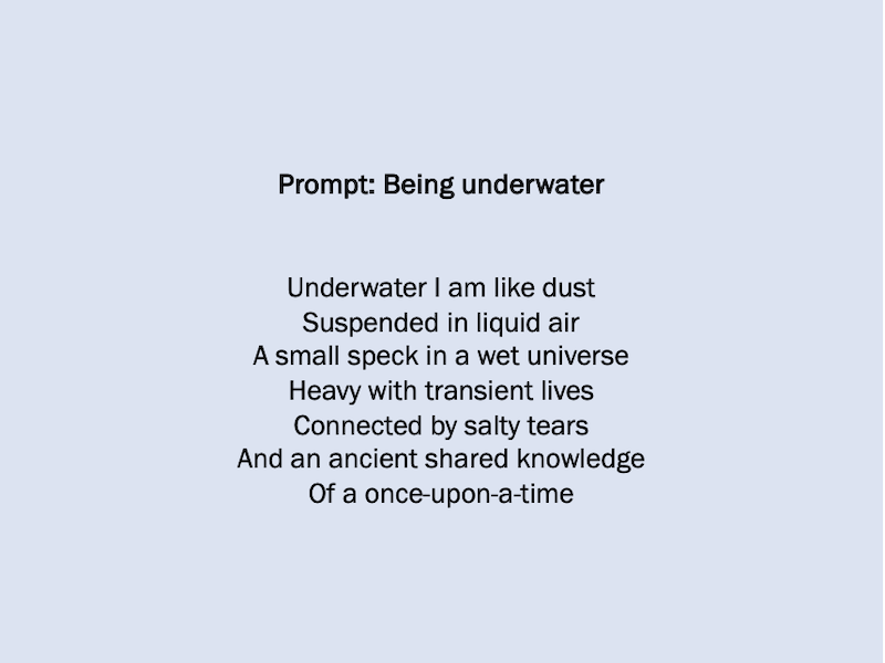 Poetry prompt: Being underwater