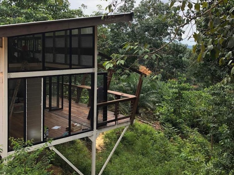 A great view from the tiny balcony