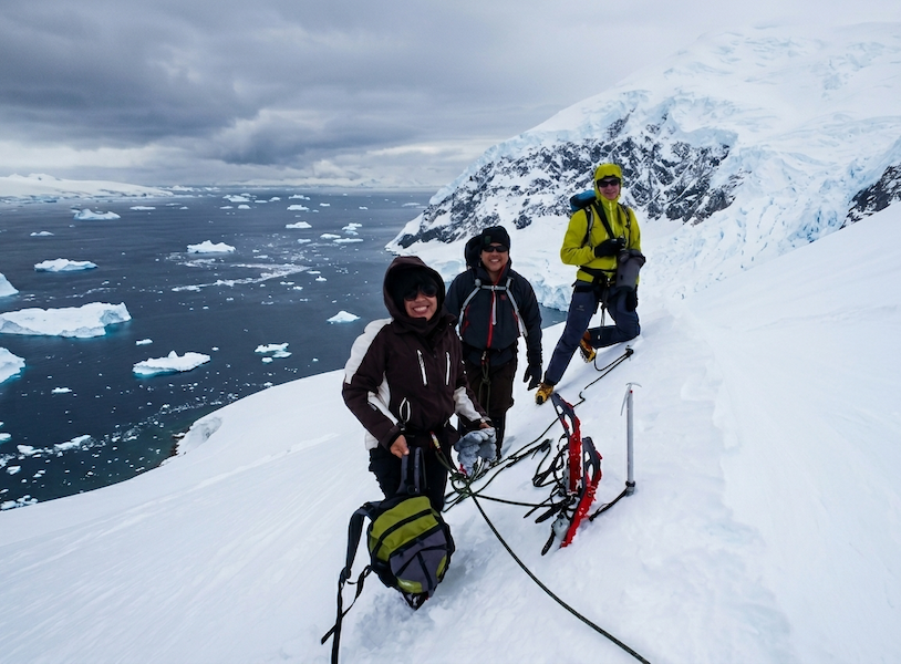 Climbing ice mountains in Antarctica
